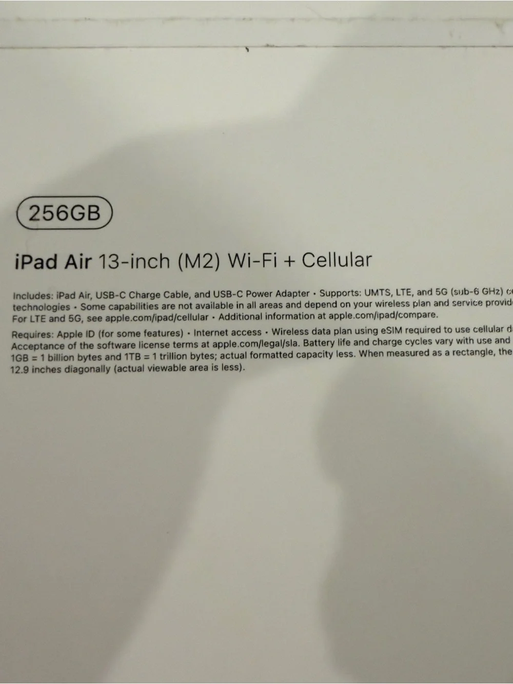 Apple iPad Air 13 inch. M2. WiFi + Cellular. 256GB. Starlight color.